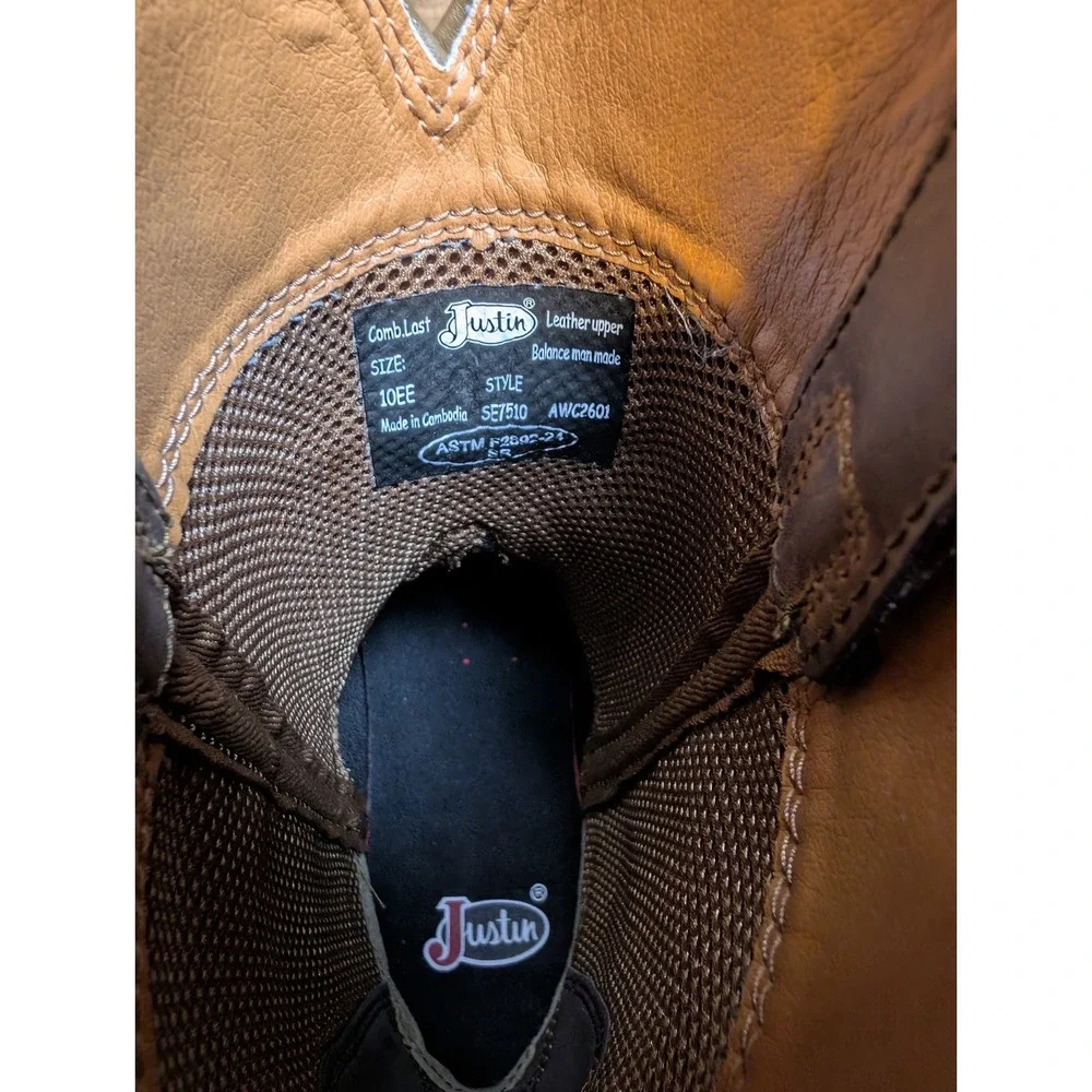 Justin Boots Men's Western Work Boots Rode Farm Cowboy SE7510 Size 10 EE